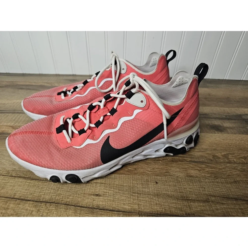 Nike React Element 55 SE Ember Glow Light Bone White Black Men Sz 9.5 CI3831-800
